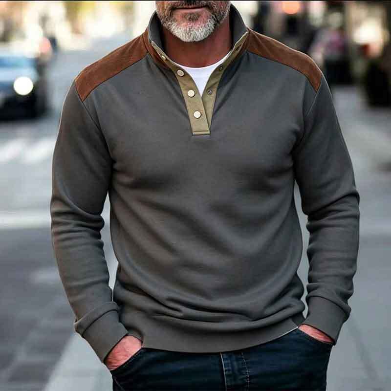 Men's sporty sweater with standing collar Mune Fashion