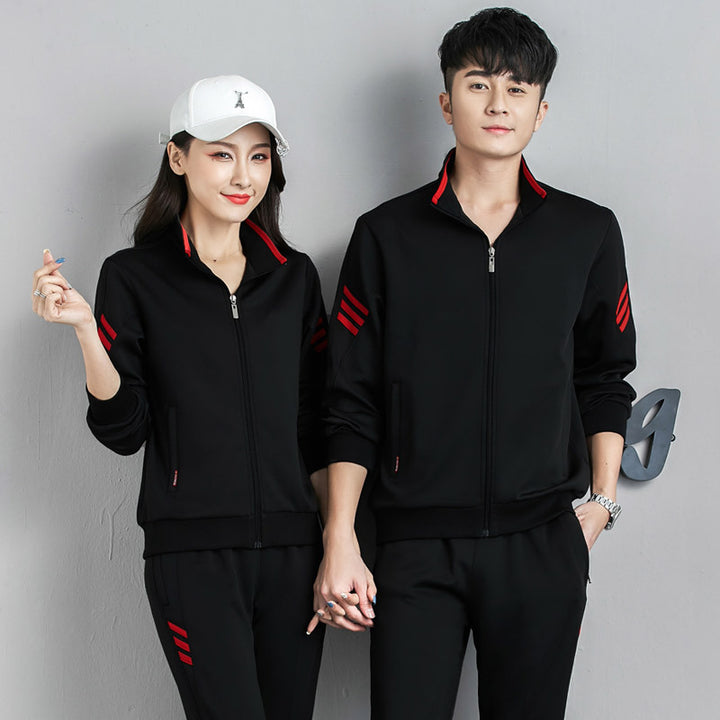 Unisex Modern Training Set in Partner Look with Stand-Up Collar and Slim Jogging Pants Mune Fashion