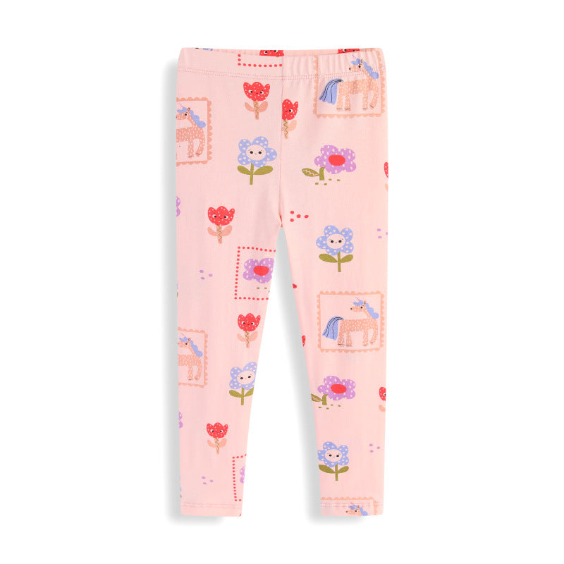 Girls leggings with colorful unicorn and flower pattern Mune Fashion