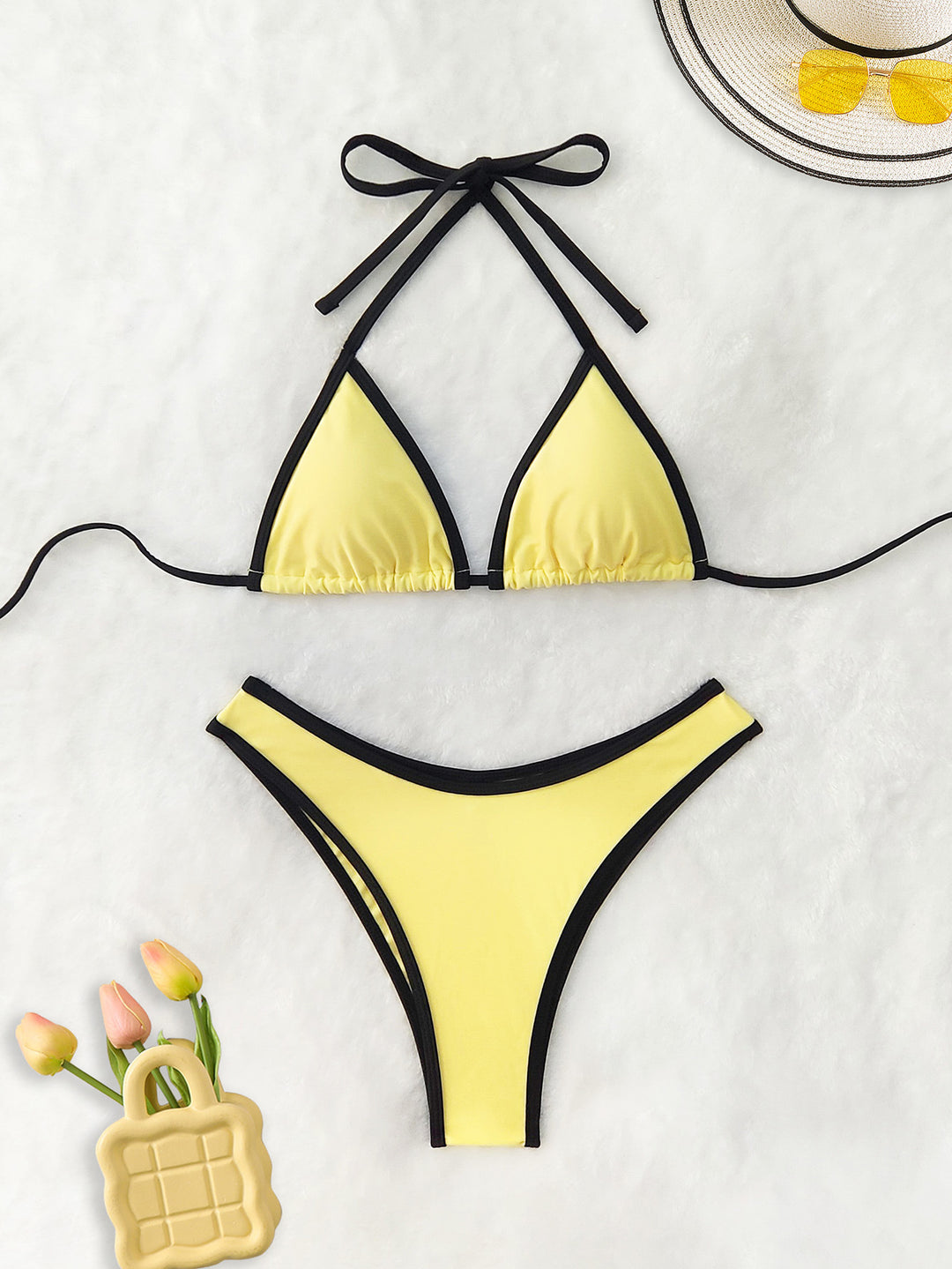 Women's Triangle Bikini with Exciting Stripe Design Mune Fashion