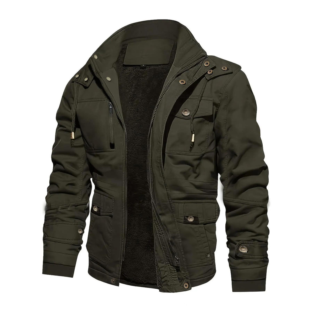 Men's padded utility field jacket with hood and teddy lining Mune Fashion
