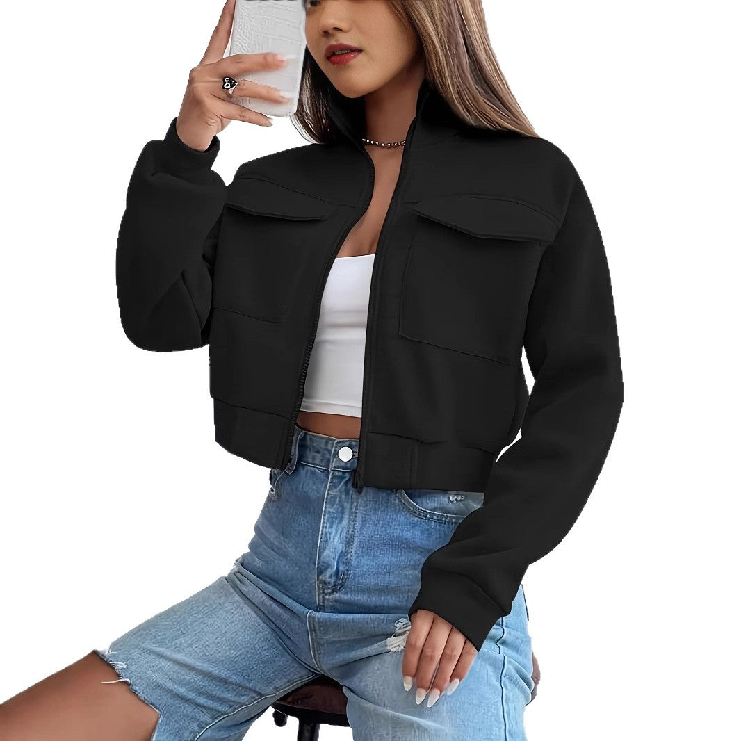 Women's stylish and comfortable cropped leisure jacket