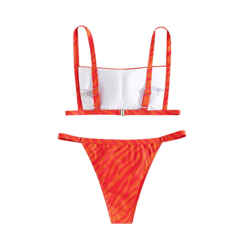 Women's bikini set with stylish stripes and adjustable straps Mune Fashion