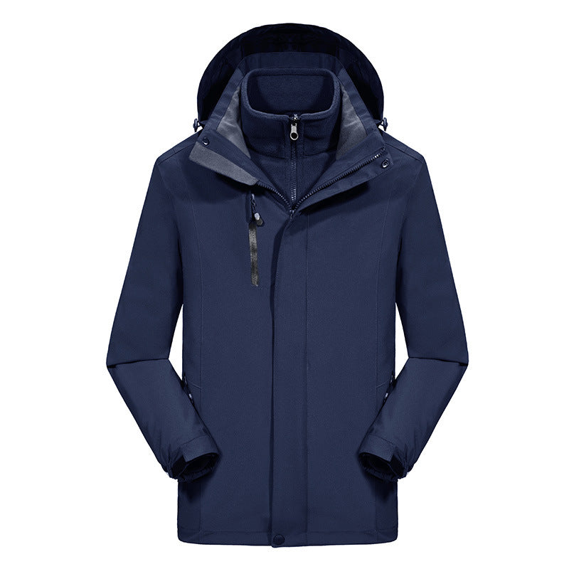 Men's three-piece softshell winter jacket with removable fleece inner jacket and detachable hood Mune Fashion