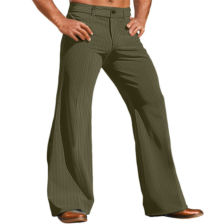 Men's Elegant Flared Pants in Vintage Style with Striped Pattern Mune Fashion