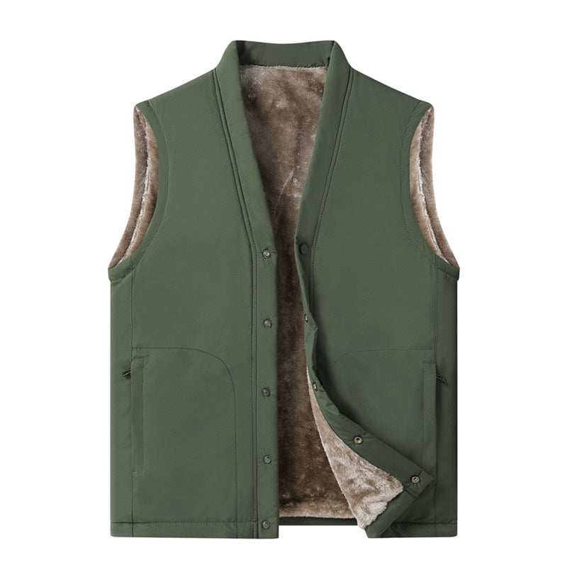Men's thermal padded vest with faux fur lining, snap button placket & concealed pockets Mune Fashion