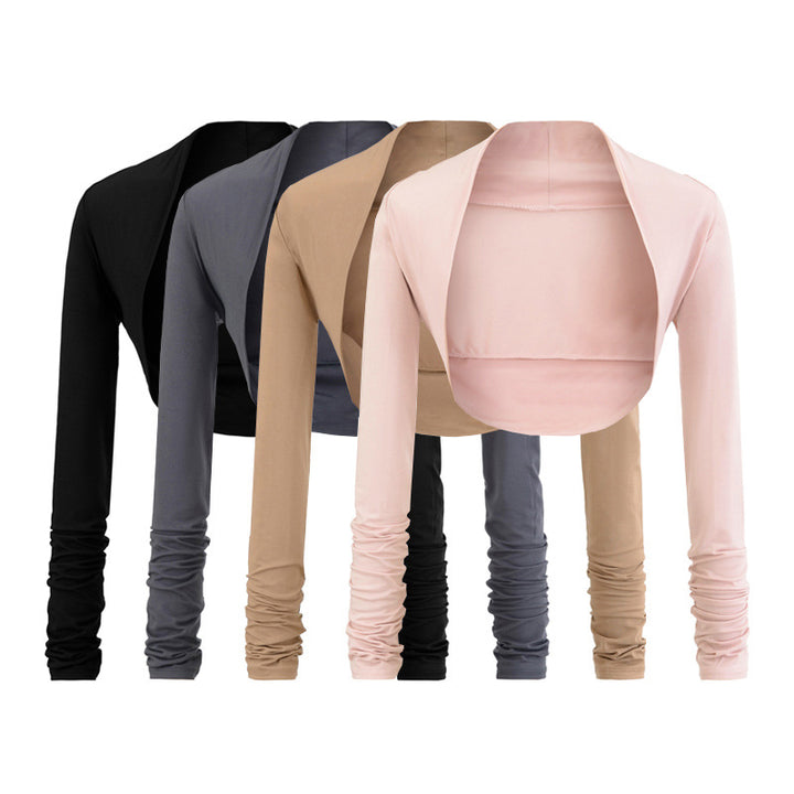 Women's short bolero shrug with gathered long sleeves Mune Fashion