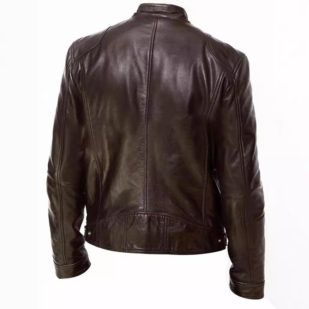 Men's Stylish Biker Leather Jacket Mune Fashion
