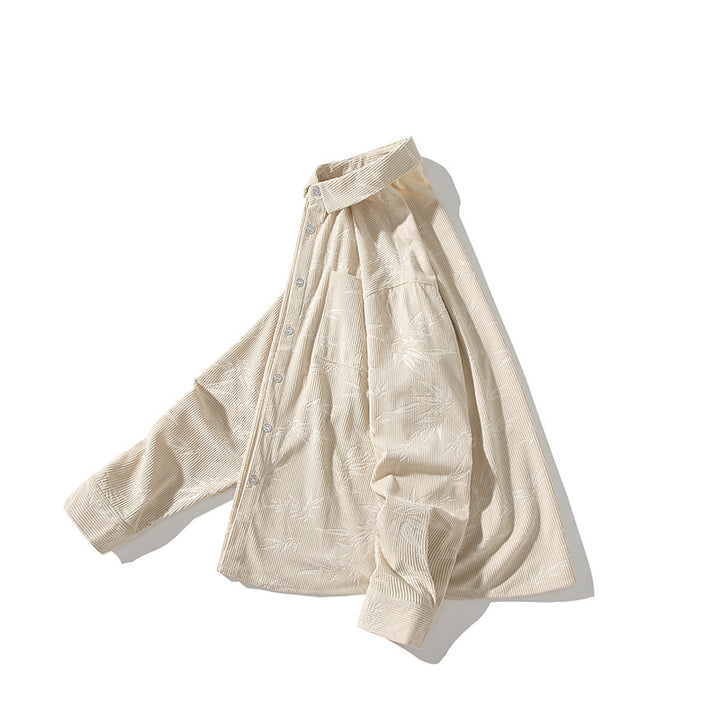 Men's Oversized Cord Shirt with Tonal Embroidery and Chest Pocket Mune Fashion