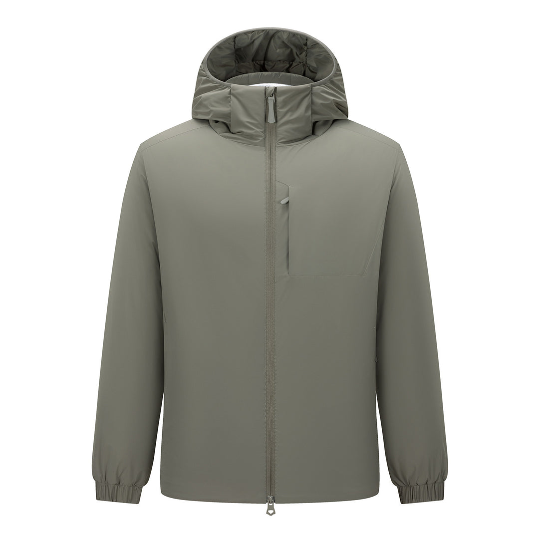 Men's Lightweight Waterproof Softshell Rain Jacket with Hood and Hidden Chest Pocket Mune Fashion