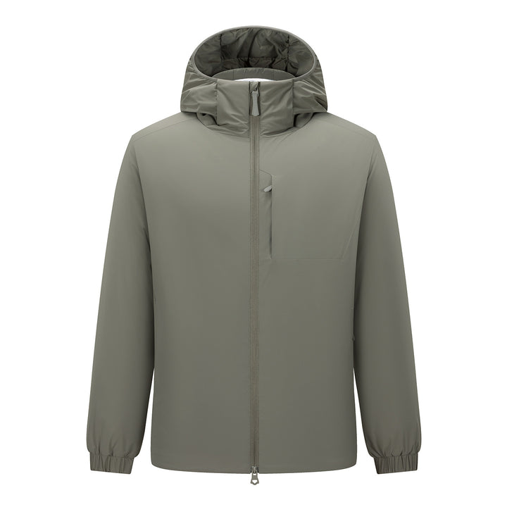 Men's Lightweight Waterproof Softshell Rain Jacket with Hood and Hidden Chest Pocket Mune Fashion