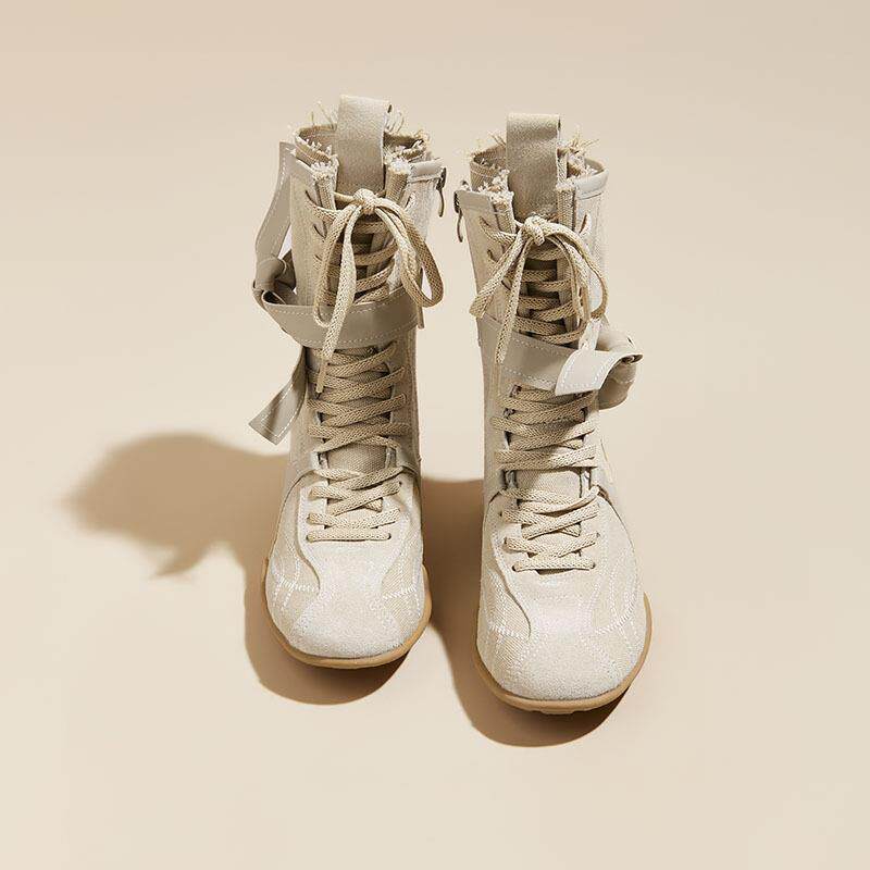 Women Fashionable and Comfortable Lace-Up Boots Mune Fashion