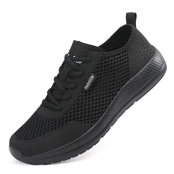 Unisex nan lightweight comfort walking shoe with airy honeycomb mesh, ergonomic cushioning sole and pull tab Mune Fashion