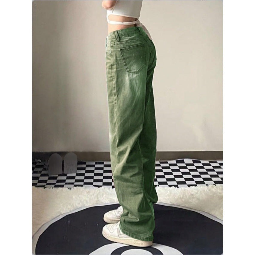 Women High-Waist Relaxed-Straight Denim Trousers with Wide Leg Mune Fashion
