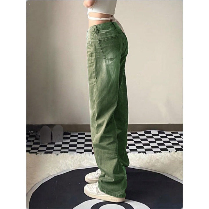 Women High-Waist Relaxed-Straight Denim Trousers with Wide Leg Mune Fashion