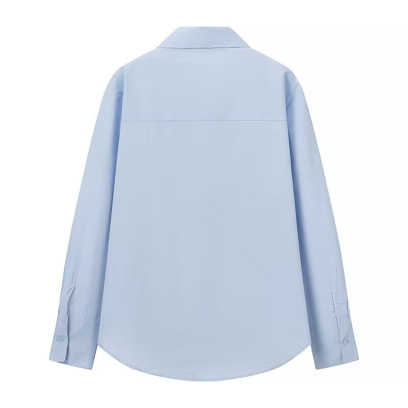 Women's Ruffled Blouse with Kent Collar and Loose Fit Mune Fashion