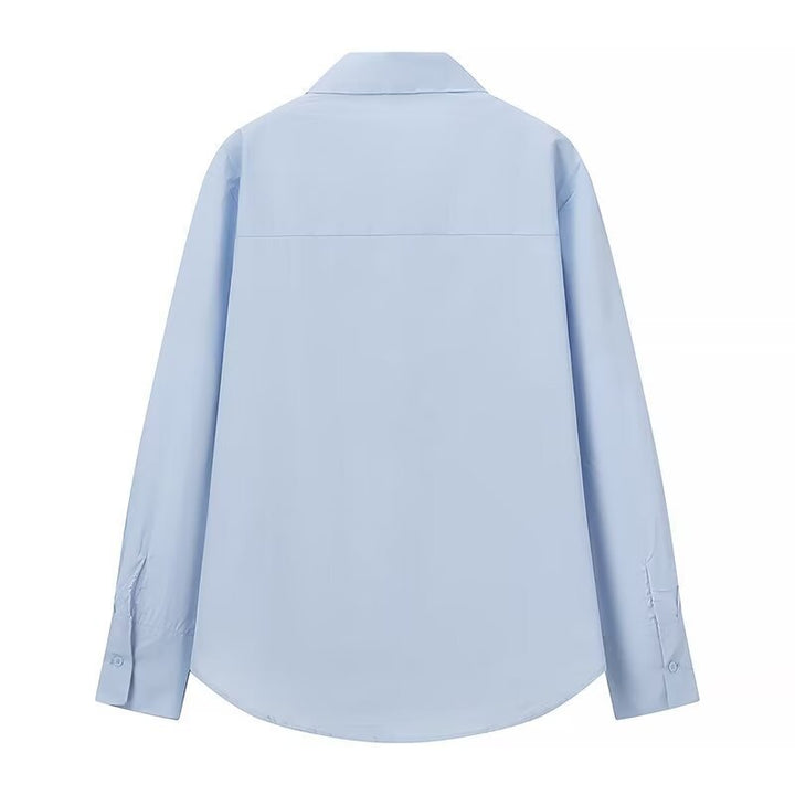 Women's Ruffled Blouse with Kent Collar and Loose Fit Mune Fashion