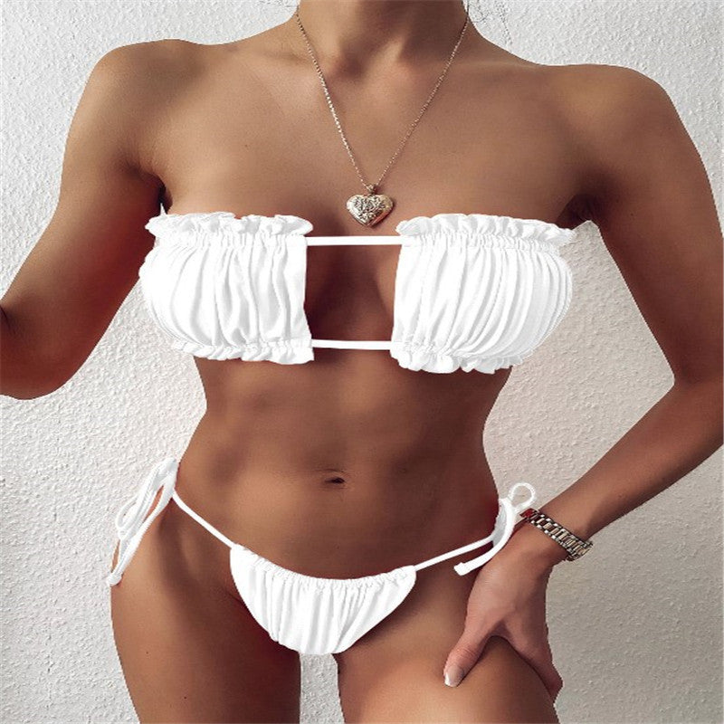 Ladies Bandeau Bikini with voluminous ruffle details Mune Fashion