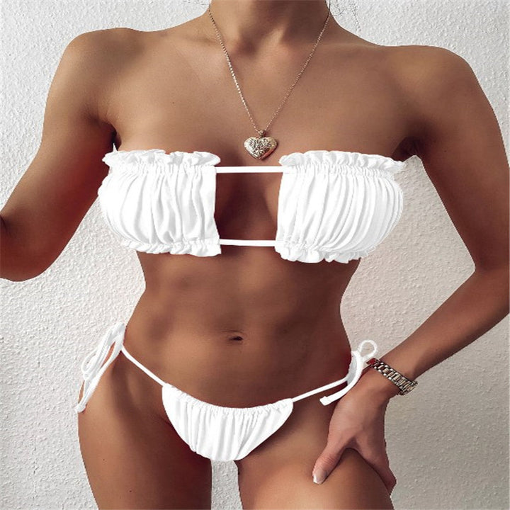 Ladies Bandeau Bikini with voluminous ruffle details Mune Fashion