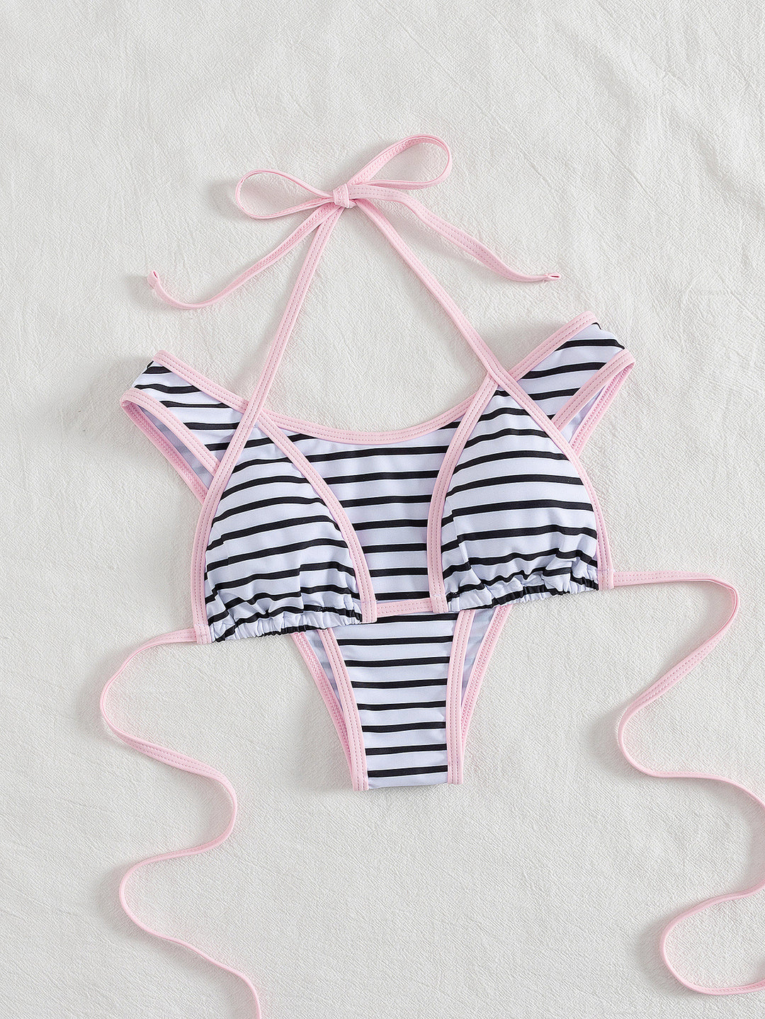 Women's Sporty Bikini Top with High-Quality Stripe Design Mune Fashion