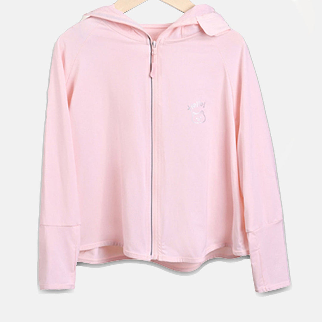 Girls transition jacket with hood and cute animal motif Mune Fashion