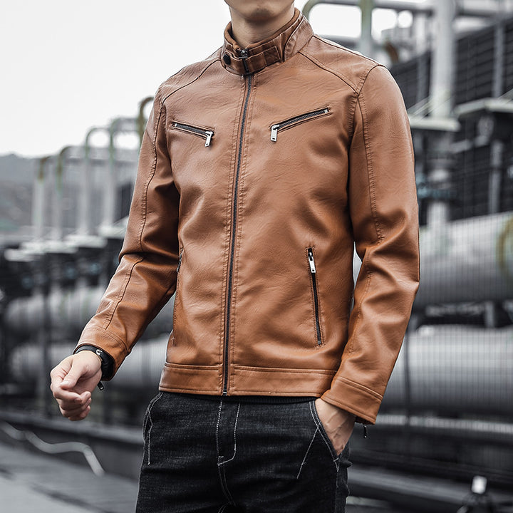 Men Stylish Faux Leather Jacket Mune Fashion