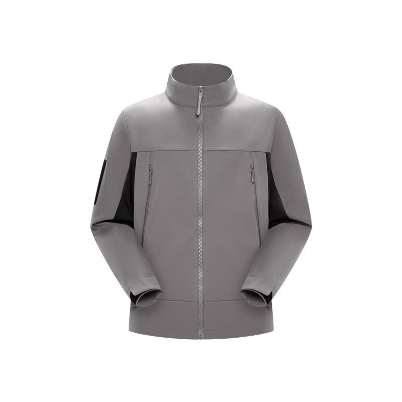 Herren Hybrid-Softshelljacke im Urban-Tech-Look mit hohem Stehkragen und verdecktem Reißverschluss Mune Fashion