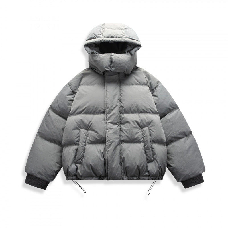 Unisex Short Padded Jacket with Hood, High Stand-Up Collar, and Adjustable Hem Mune Fashion