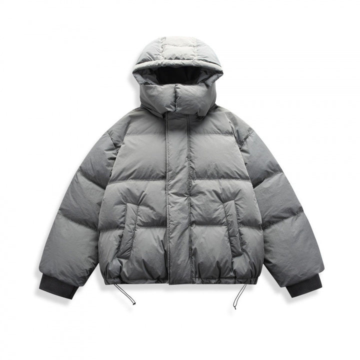 Unisex Short Padded Jacket with Hood, High Stand-Up Collar, and Adjustable Hem Mune Fashion