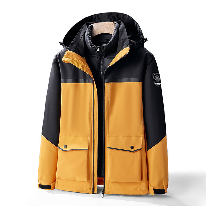 Men's two-layer weather parka with removable insulation inner jacket and utility pockets Mune Fashion