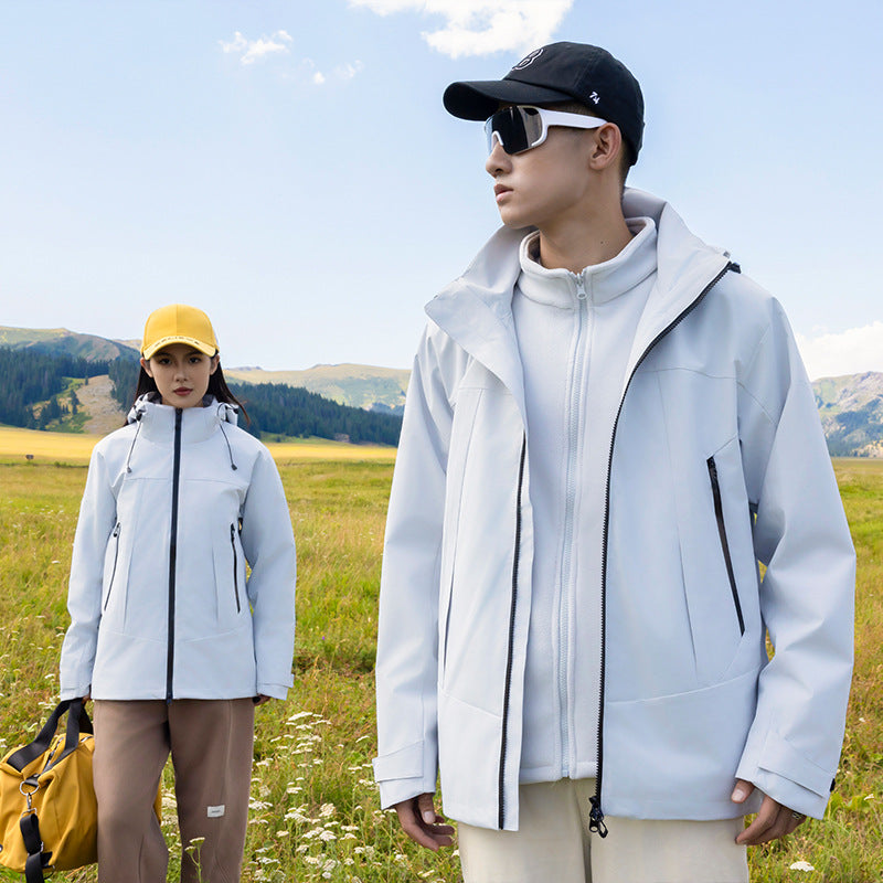 Men's two-layer softshell outdoor jacket with removable fleece inner layer, wind and water repellent Mune Fashion