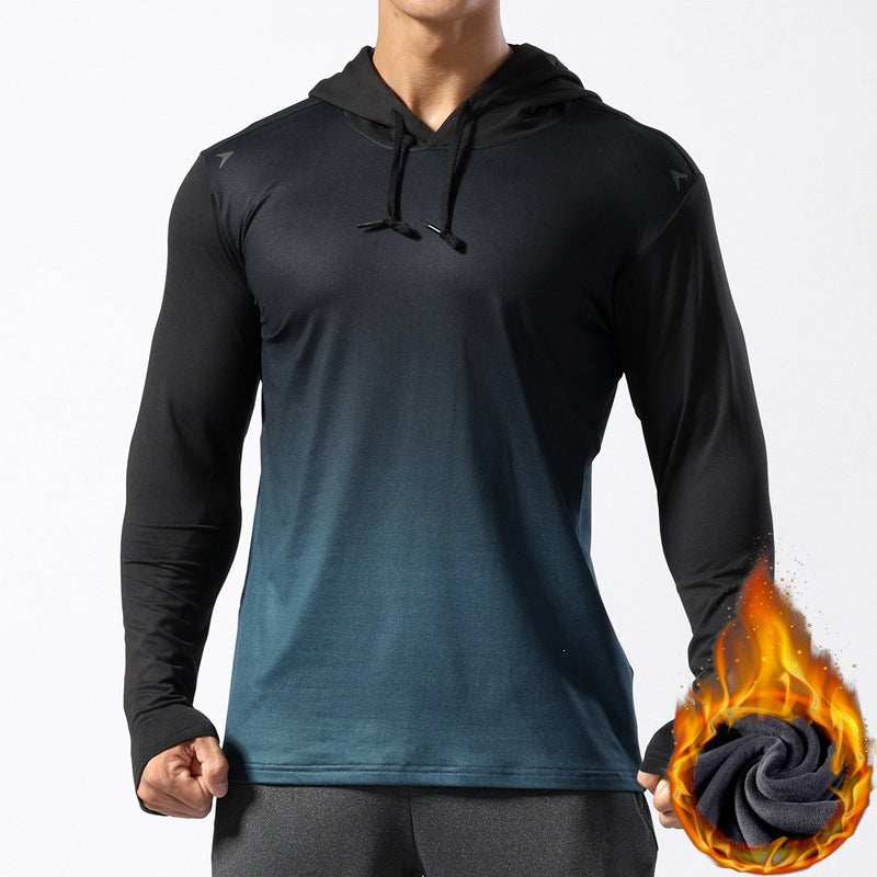 Men's thermal long sleeve hoodie made of functional stretch with hood, thumb hole & moisture regulating lining Mune Fashion