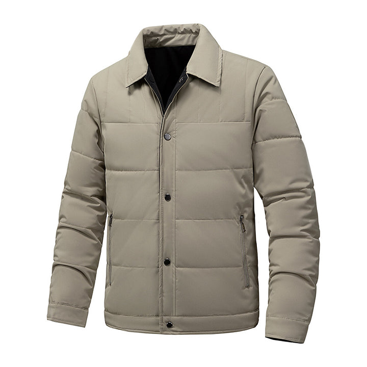 Men's quilted jacket with thermo insulation and shirt collar Mune Fashion