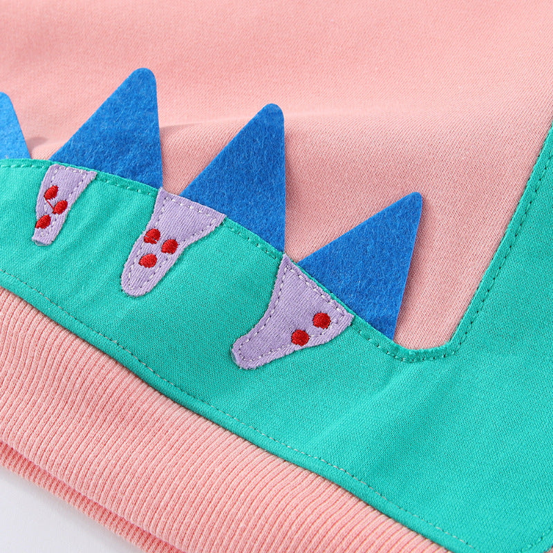 Girl's sweatshirt with cute dinosaur appliqué design Mune Fashion