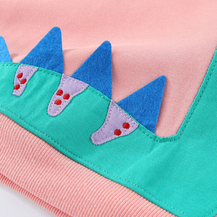 Girl's sweatshirt with cute dinosaur appliqué design Mune Fashion