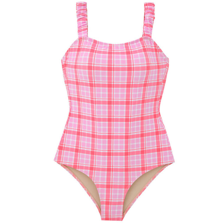 Women's one-piece swimsuit with classic checkered design and comfortable straps Mune Fashion