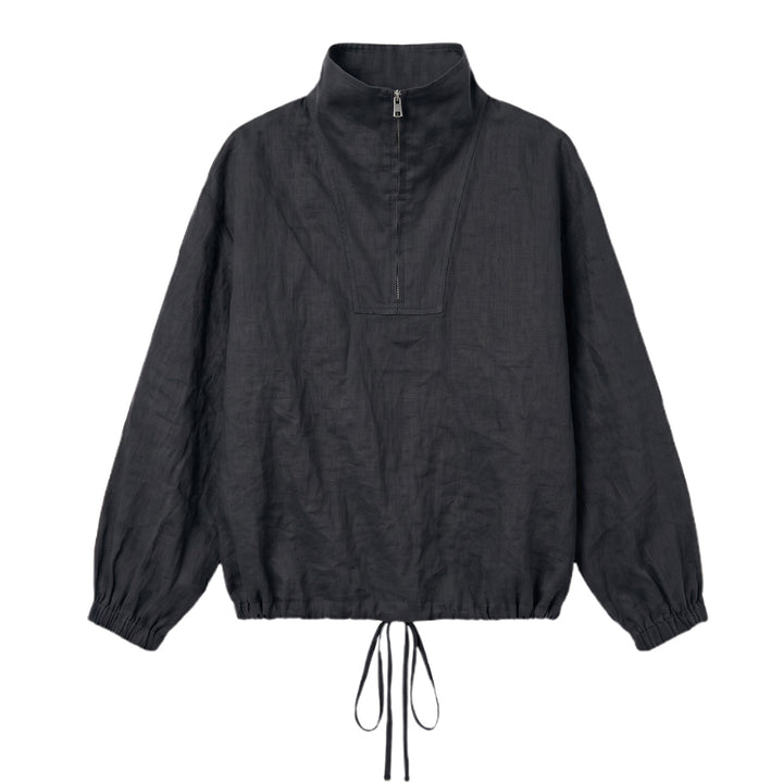 Damen Modische Langärmlige Bluse mit Stehkragen Mune Fashion
