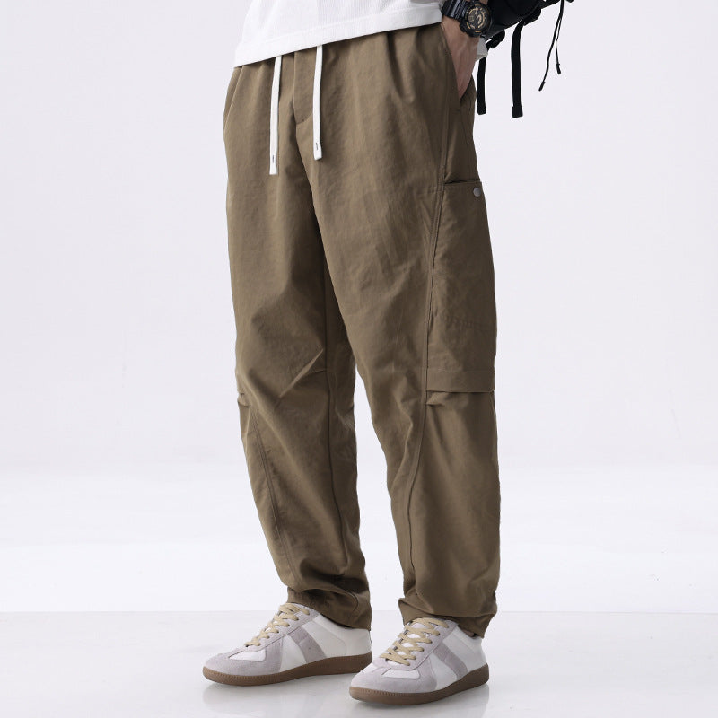 Men's utility cargo pants with drawstring waistband and side flap pockets Mune Fashion