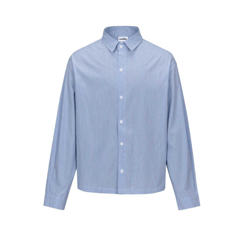 Unisex Boxy Cut Overshirt in fine Vichy check with shirt collar Mune Fashion