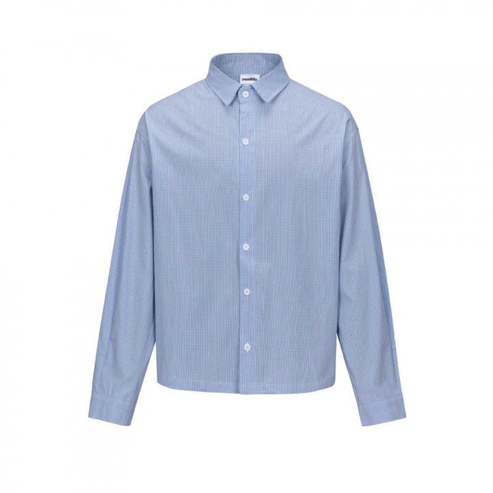 Unisex Boxy Cut Overshirt in fine Vichy check with shirt collar Mune Fashion