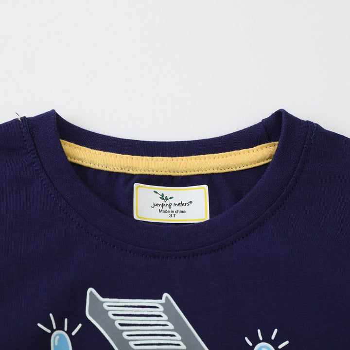 Boys Long Sleeve Shirt with Bright Firefighter Motif Mune Fashion