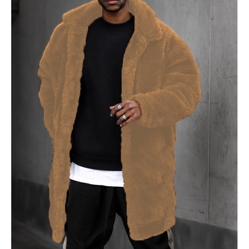Men's Fashionable Teddy Jacket with Zippable Pockets and High Thermal Insulation Mune