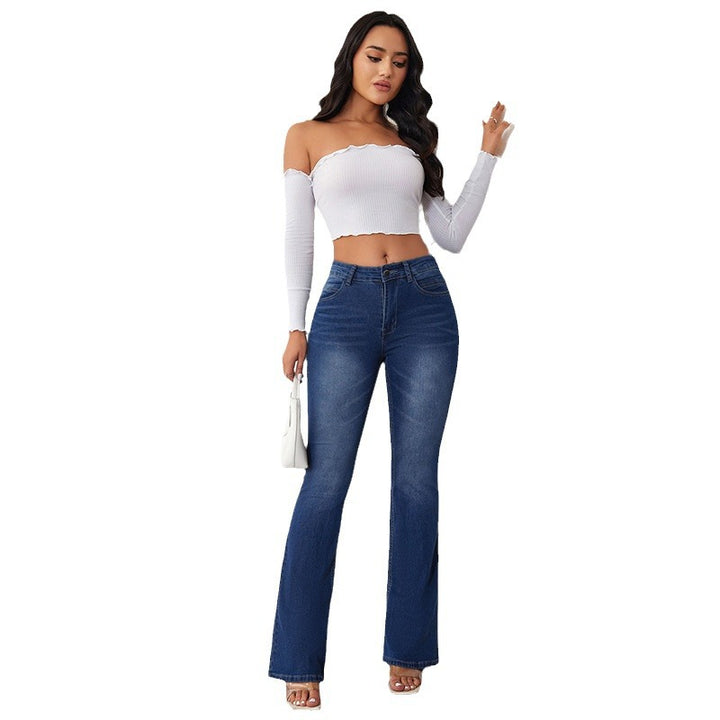 Women's high waist flared jeans with a figure-flattering fit and wide bootcut Mune Fashion