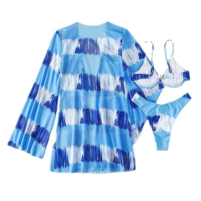 Ladies bikini set with floral wrap skirt and elegant straps Mune Fashion