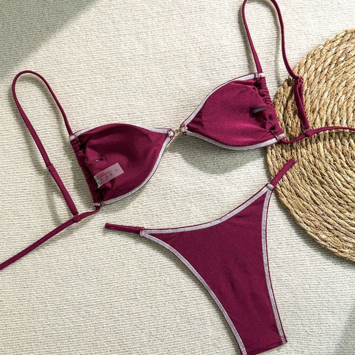Women's Triangle Bikini with Glittering Accents Mune Fashion