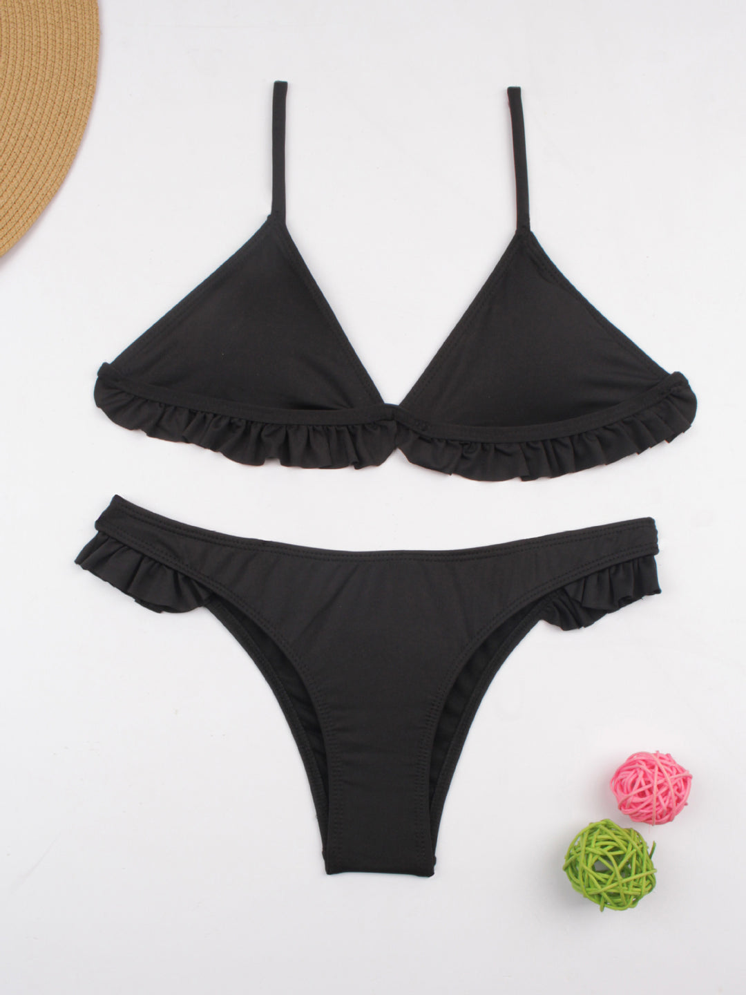 Women's bikini set with playful ruffle details and triangular top Mune Fashion