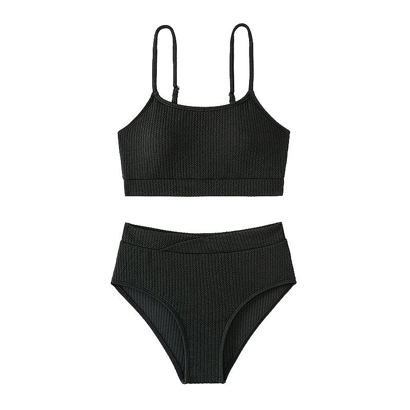Women Cropped Top and High-Cut Bikini Bottom Mune Fashion
