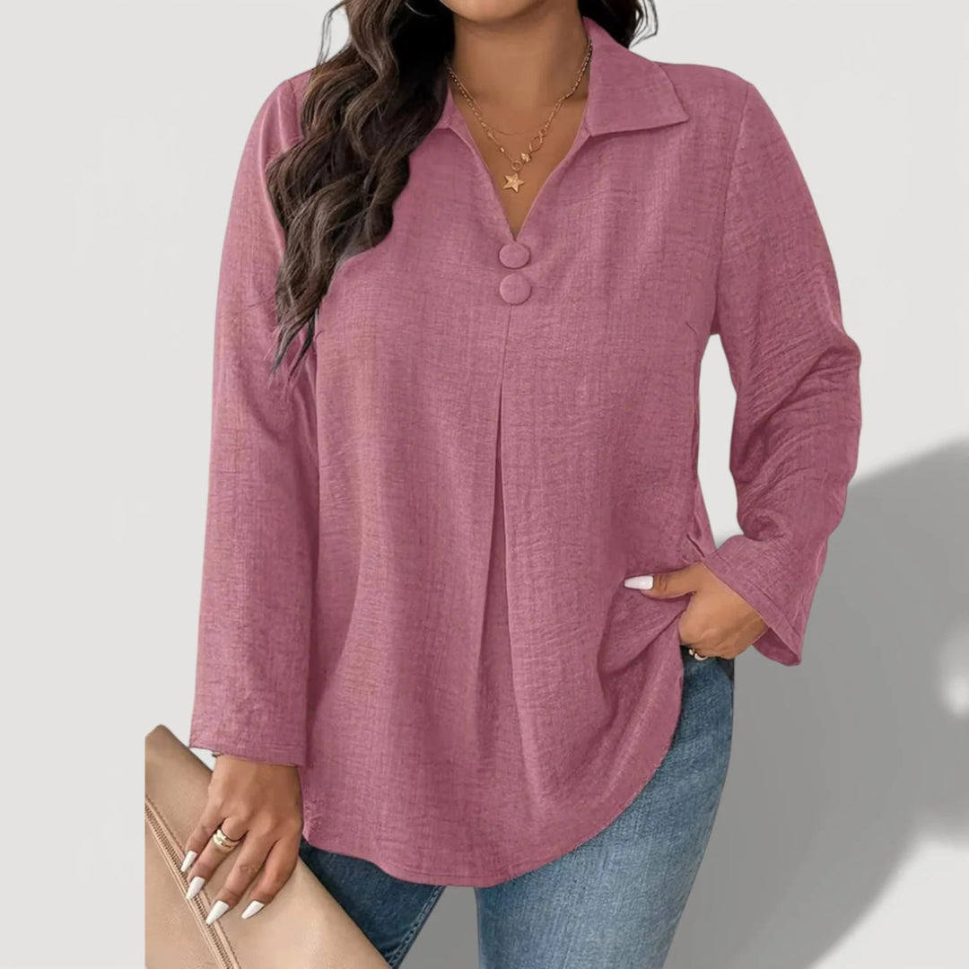 Women's Elegant Long Sleeve Shirt with Button Details
