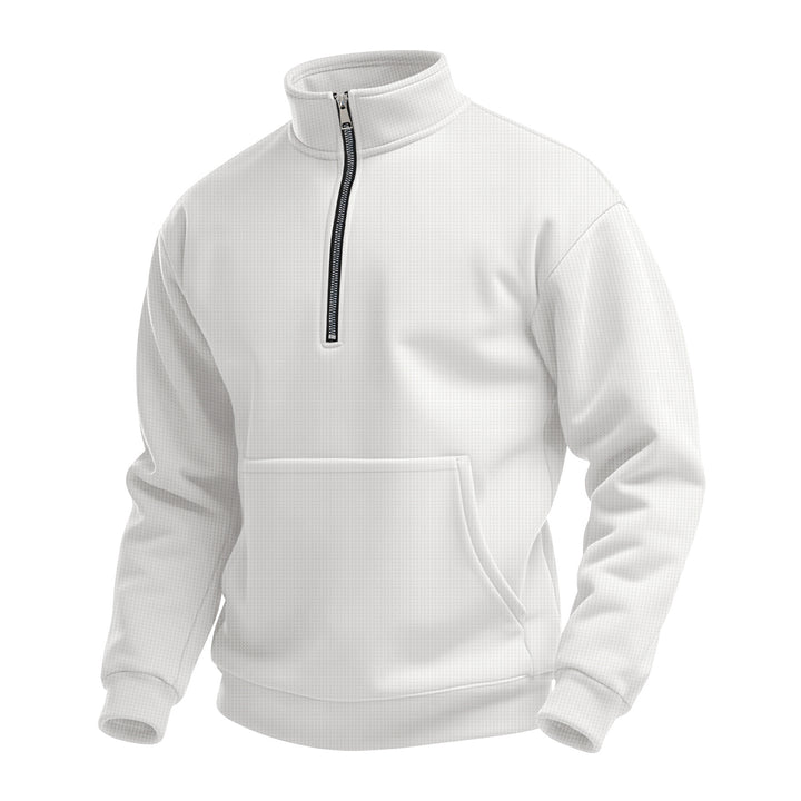 Men's zip hoodie with half zipper stand-up collar and kangaroo pocket Mune Fashion