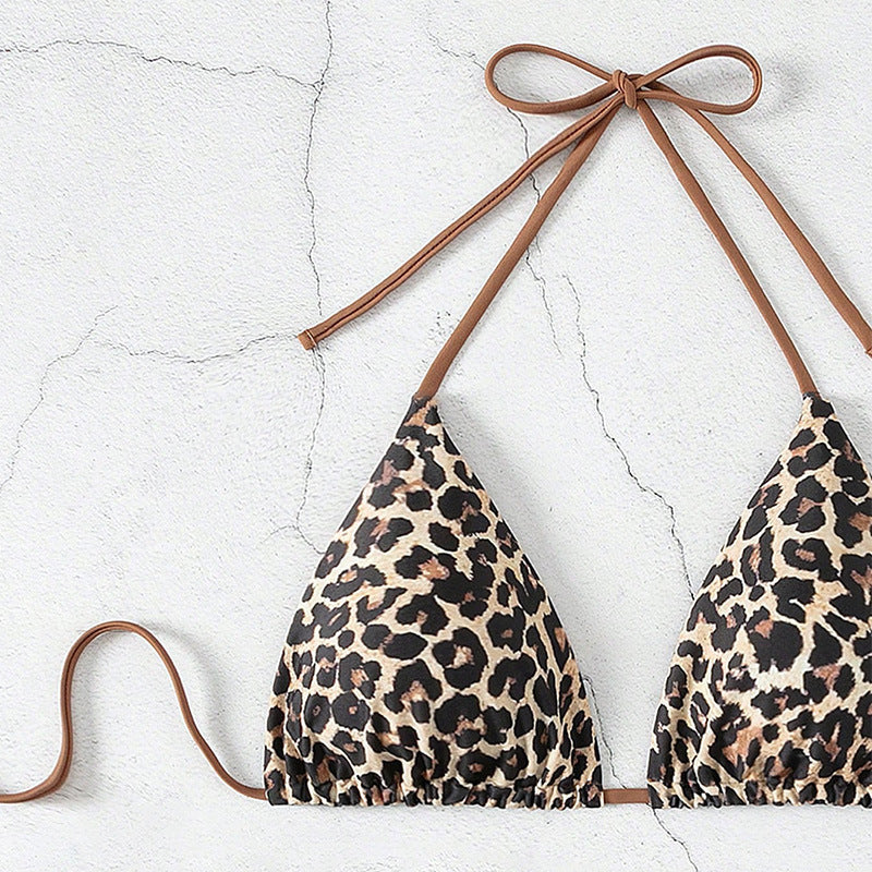 Women's triangle bikini with animal print and adjustable ties Mune Fashion